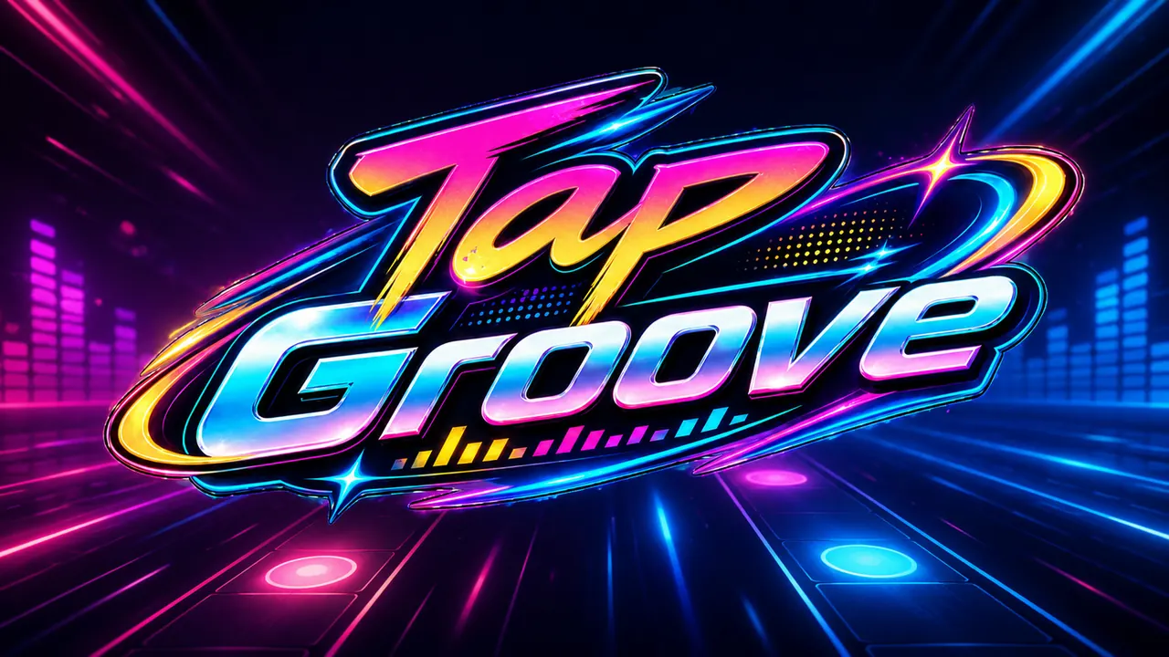 Tap Groove logo over a neon rhythm-game scene